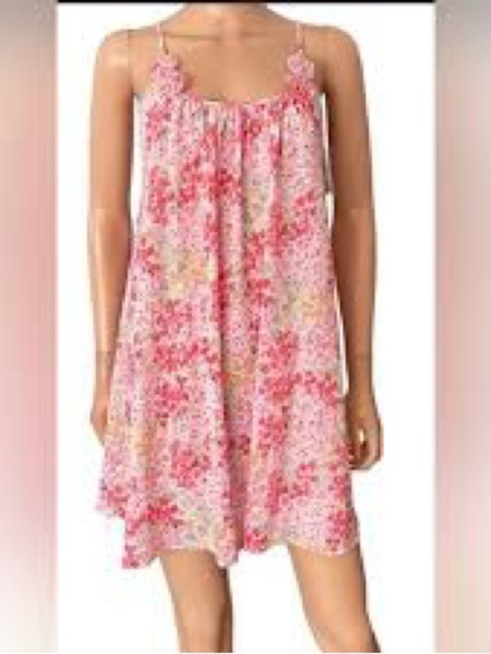 Oscar de la Renta vintage Pink Floral Slip Dress Size M